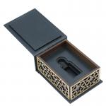 Smart Small Perfume Box Blue Gold Magnetic Gift Box Packaging for sale