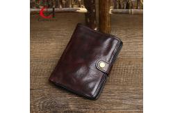 China 5.8 Inches Length Genuine Leather Purse Standard Width For Business Meeting supplier