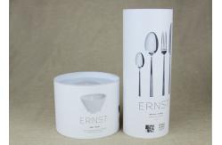 China Customised Movable Plastic Lid CMYK Printing Kraft Paper Tube Packaging , Tableware Paper Cans supplier