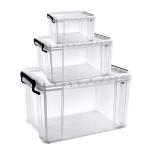 60L 120L Big Transparent Plastic Storage Box Clear Bins For Organizing for sale