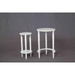 White Nesting Soild Wooden Sofa End Tables MDF For Saving Space Balcony