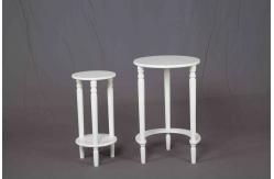 China White Nesting Soild Wooden Sofa End Tables MDF For Saving Space Balcony supplier