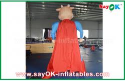 China Blue / Red Inflatable Superman Cow Customized Animal Character Inflatable Model supplier
