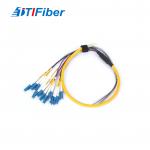 0.9mm 12core LC SM Fiber Optic Pigtail With Yellow Fiber Optic Cable for sale