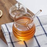 Borosilicate Glass Honey Jar With Dripper Heat Resistant Eco Friendly