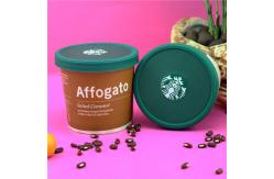 China PE Coated Ice Cream Paper Cup With Lid Plastic Spoon Double Wall Packaging supplier