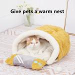 Arctic Velvet Game Machine Two Cats In Bed Cushion Plush Warm Semi Enclosed Cat Nest Dual-Use Pillow for sale