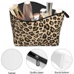 Leopard Print Makeup Bag Zipper Pouch Large Capacity Toiletries Cosmetic Bag Pouch for sale