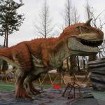 Theme Park Equipment Realistic Animatronic Dinosaur Model Carnotaurus Statue