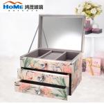 Multifunction Vintage Mirrored Glass Jewellery Box Wear Resistance for sale