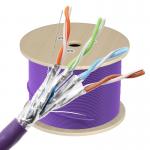 Double Shielded 2000MHz Industrial Ethernet Cable FTP 23AWG Solid Copper Cat8 Network Cable for sale