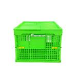 Customized Green PP Plastic Folding Crate Mesh Body + Solid Bottom