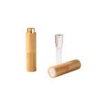 Round Refillable Mini Perfume Atomizer Bottle Bamboo perfume spray bottle for sale