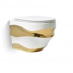 Customized Marble Ceramic Wall Mounted Toilet Sanitary Ware One Piece Toilet Bowl for sale