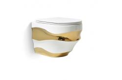 China Customized Marble Ceramic Wall Mounted Toilet Sanitary Ware One Piece Toilet Bowl supplier
