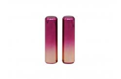 China Gradient Rose Red Plastic Snap On 3.5g Refillable Lip Balm Tube supplier