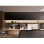 T Shaped Classic Wood Kitchen Cabinets Tailored Kitchen Set With Dining Bar