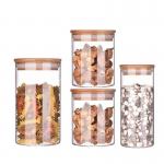 1000ml Borosilicate Glass Storage Jar With Bamboo Lid for sale