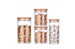 China 1000ml Borosilicate Glass Storage Jar With Bamboo Lid supplier