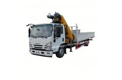 China ISuzu Mobile Truck Mounted Crane 5 Tons Folding Arm 6 Speed Transmission supplier