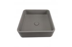 China Countertop Mounted Concrete Wash Basin With Center Drain Location Matte Finish supplier