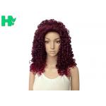 Kinky Curly Long Synthetic Wigs Natural Hair Line Mixed Color For Women for sale