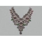 Venice Lace Applique Multi Color Lace Collar Applique With Floral Embroidery For Dresses for sale