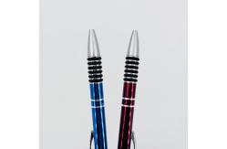 China Classical Aluminum Anti Slip Pressing Ballpoint Pen With Printing logos supplier