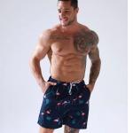 Printed Mens Beach Wear Shorts Quick Drying Comfortable Mens Swimming Trunks for sale