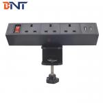 3 Outlets with dual usb charger desk clamp British power strip table socket for sale