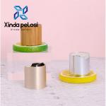 Best Price Brushed Chrome Rose Gold Aluminum Disc Top Cap Cosmetic Bottle Cap On Sale for sale