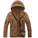 Custom Winter Mens Polar Fleece Jacket With Hood 100% Polyester Windproof for sale