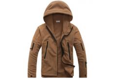 China Custom Winter Mens Polar Fleece Jacket With Hood 100% Polyester Windproof supplier