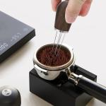 Natural Wood Handle Espresso Needle Distributor Tool With Wood Stand