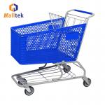 200L Grocery Plastic Supermarket Trolley Colourful ODM OEM for sale