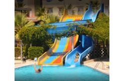China OEM Swimming Pool Water Slide Fade Resistant Fiberglass Spray Ground Pool Slide supplier