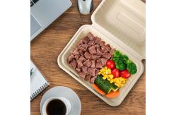 China Customized takeaway burger box biodegradable sugarcane bagasse container clam shell box supplier