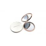 Rose Gold Metal Compact Mirror Foldable Engraved Pocket Mirror 1cm Thick