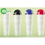 Crystal Tall Plastic Cup With Cover , Large Disposable Cups For Beverage for sale