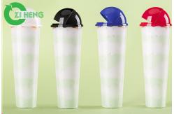 China Crystal Tall Plastic Cup With Cover , Large Disposable Cups For Beverage supplier
