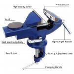 3 Inch Universal Table Vise 360 Degree Swivel Base Quick Adjust