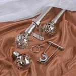 1.6M Iron Curtain Rods Set With Ball Shape Finials Electroplate for sale