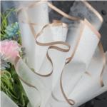 Gold Edge Jelly Film Waterproof Matte Paper Flower Wrapping Paper Bouquet Flower Art Mother's Day Flower Wrapping Paper for sale