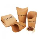 Kraft Paper Hamburger Box with Custom Logo and Biodegradable Packaging for sale