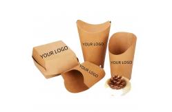 China Kraft Paper Hamburger Box with Custom Logo and Biodegradable Packaging supplier