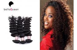 China Smooth And Soft Grade 7A Virgin Hair , Black Curly Human Hair Extensions supplier