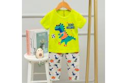 China Cartoon Childrens Dinosaur Pyjamas Spring And Summer Korean Short Sleeve Pyjamas supplier