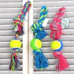 Dog Rope Toys For Aggressive Chewers Training Dog Ball Wholesale Pet Toys Bite Resistant Cotton Knot Tennis for sale