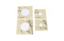 China Matte Gold Eyeshadow Envelope Packaging Recycled Pantone Printing With Round Window supplier