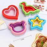 4pcs Sandwich Cutter Stainless Steel Houseware Flower Dinos Circle Mickey Mold for sale